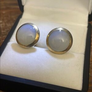 Gold and Pearly Cuff Links